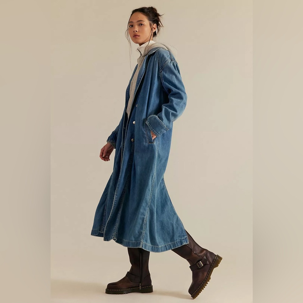 Free People Monique Indigo Duster in Sunlight Blue - Picture 7 of 12